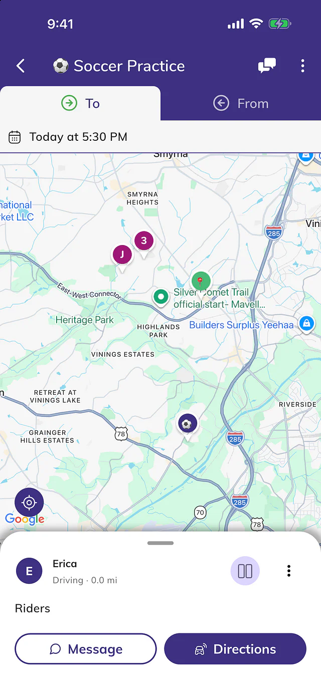 Live Ride-tracking